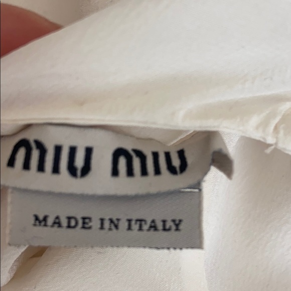 Miu Miu Made in Italy Crewneck Silk Top White/Gold  Size Medium - Picture 8 of 10
